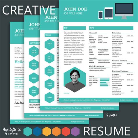 Creative Resume Template for Pages | MacTemplates.com
