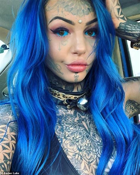 Amber Luke reveals she went BLIND after getting blue tattoos on her eyeballs | Daily Mail Online