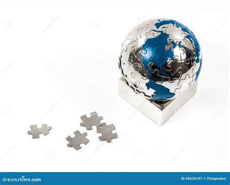 Earth puzzle stock image. Image of communication, asia - 49635197