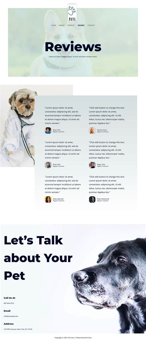 Pet Care – Website template to connect with pet lovers