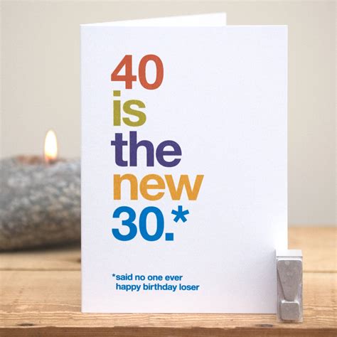 Funny 40th Birthday Card 40 Birthday Card Funny 40