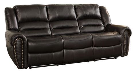 The Best Reclining Sofa Reviews: Rotunda Black Faux Leather Dual ...