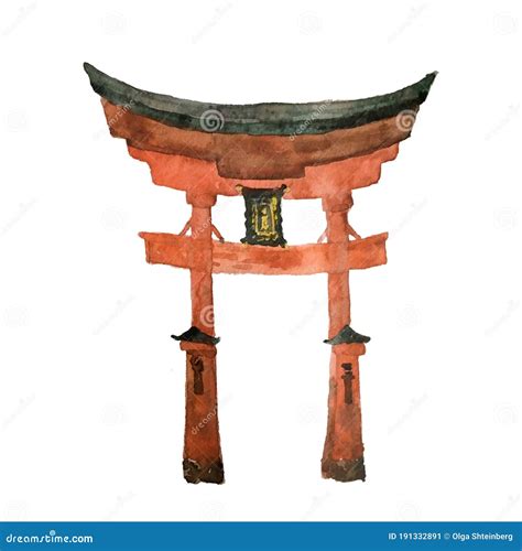 Japanese Torii Gate, National Symbol, Traditional Structure, Flat Vector Illustration. Flat ...