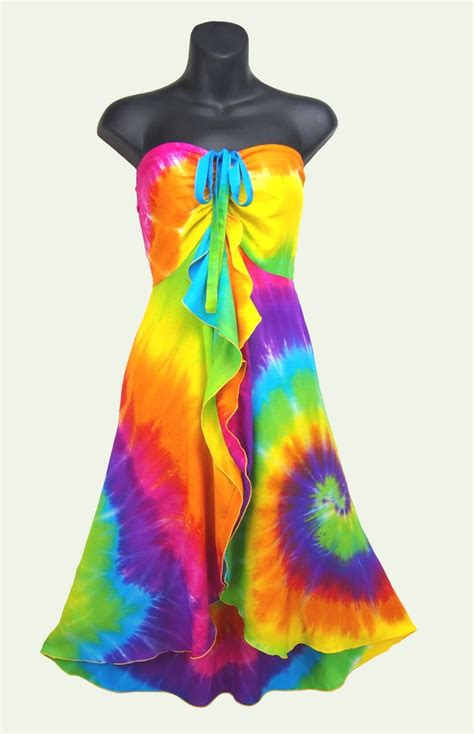 Rainbow Spiral Tie-Dye Front Ruffle Sun Dress | Tie dye fashion, Rainbow fashion, Rainbow outfit