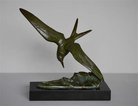 Art Deco Bronze Sculpture Of A Tern By Irenee Rochard | 256387 | Sellingantiques.co.uk
