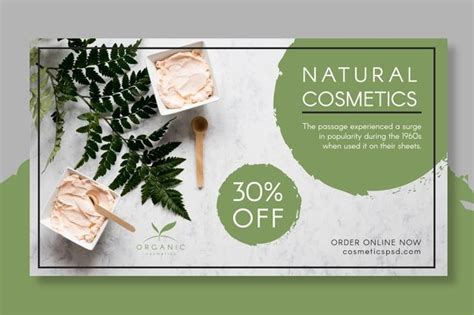 Download Natural Cosmetics Banner Template With Photo for free in 2021 | Cosmetics banner ...