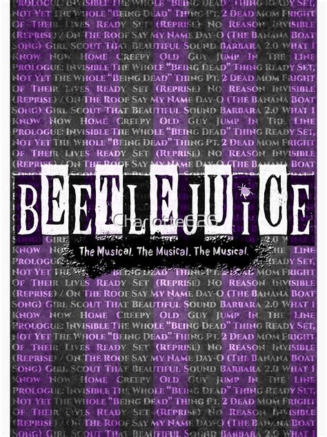 "Beetlejuice Musical Soundtrack" Poster for Sale by Charlotte626 ...