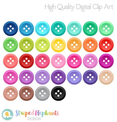 Clipart Buttons Sewing Button Clip Art Craft Clipart | Etsy