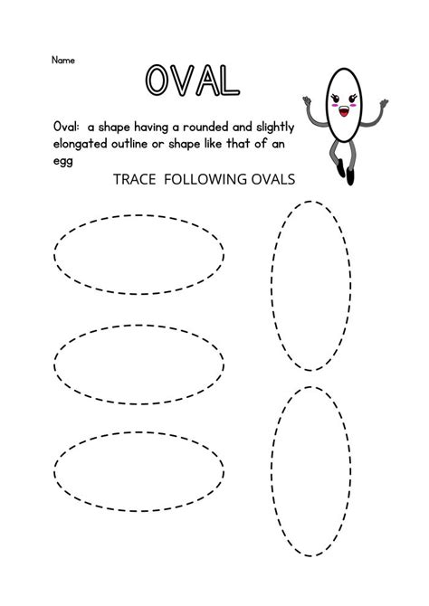 Oval Tracing Worksheets for Preschool