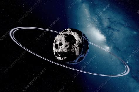 Chariklo minor planet and rings, artwork - Stock Image - C020/0506 ...