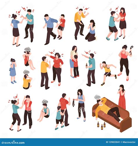 Family Conflicts Isolated Cartoon Vector Illustration Set. | CartoonDealer.com #242408902