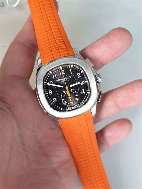 PATEK PHILIPPE » Patek Philippe Aquanaut Chrono Orange Rubber Strap ...