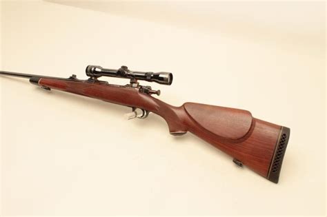 Sporterized Mauser Model 98 bolt action rifle, 8mm caliber, 24