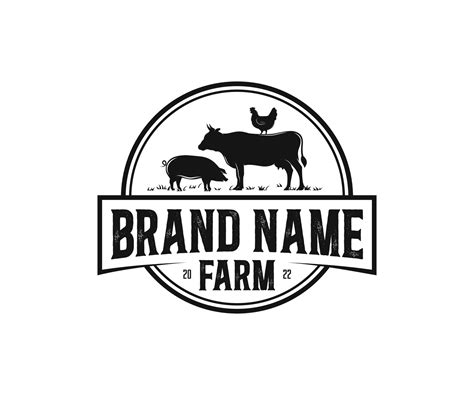 Animal Farm Logo. Livestock farm animal logo design. Cattle farm logo template. 16645932 Vector ...