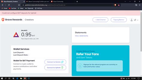 Brave Rewards Creators | Wallet connection issues! - Creators - Brave Community