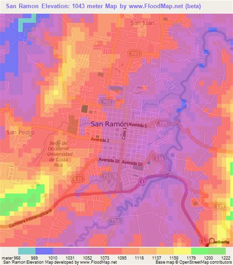 Elevation of San Ramon,Costa Rica Elevation Map, Topography, Contour