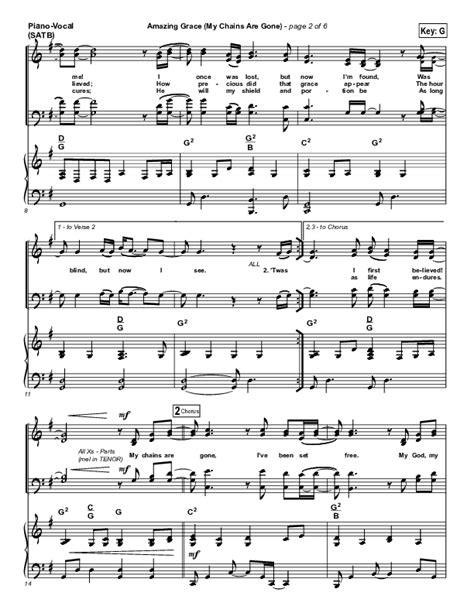 Amazing Grace (My Chains Are Gone) Sheet Music PDF (Chris Tomlin ...