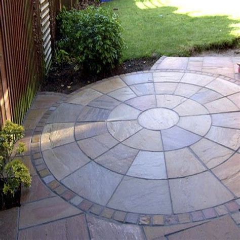 Autumn Brown Indian Sandstone Natural Circle Patio Paving Slabs Pack 2 ...