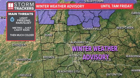 Georgia weather new winter advisory for northeast counties | 11alive.com