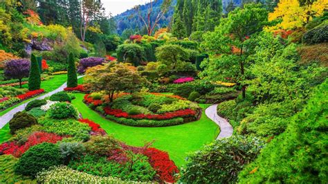 The Sunken Garden in Butchart Gardens, near Victoria on Vancouver ...