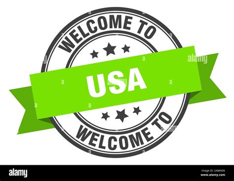 usa stamp. welcome to usa green sign Stock Vector Image & Art - Alamy