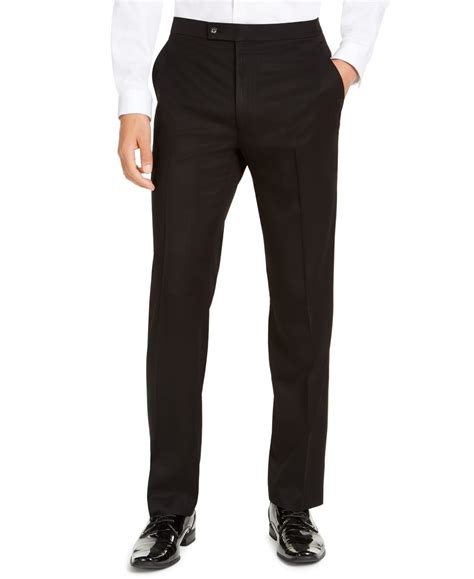 Alfani Men's Classic-Fit Stretch Black Tuxedo Pants, Created for Macy's & Reviews - Pants - Men ...