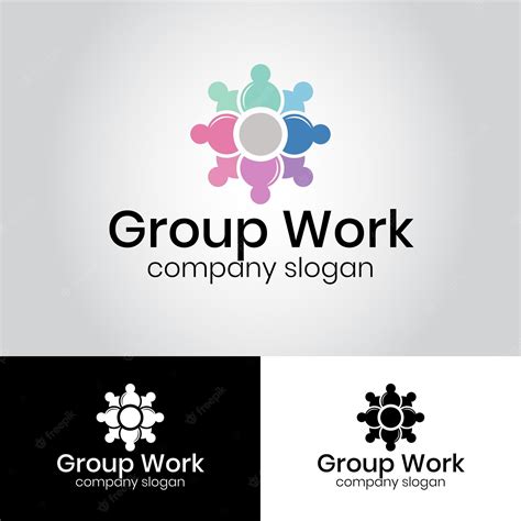 Premium Vector | Free group work vector logo design