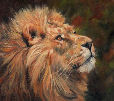 Lion Painting by David Stribbling