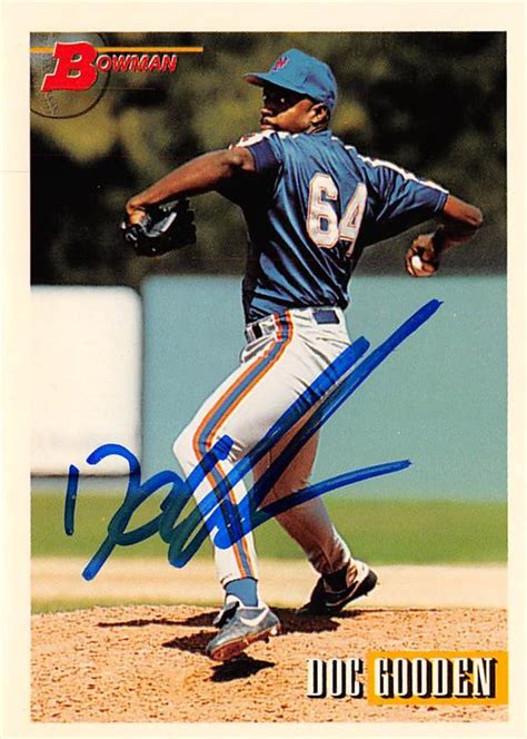 Dwight Gooden autographed Baseball Card (New York Mets, Doc) 1993 Bowman #242