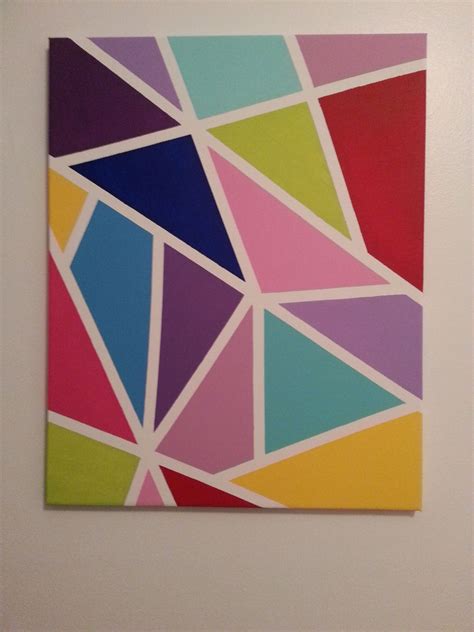 Colorful canvas made with masking tape and acrylic paint :) | Diy canvas wall art, Simple canvas ...