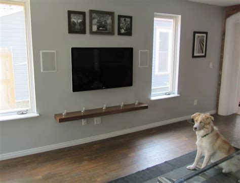 Wall Mounted Tv With Floating Shelves (13 Image) | Wall Shelves