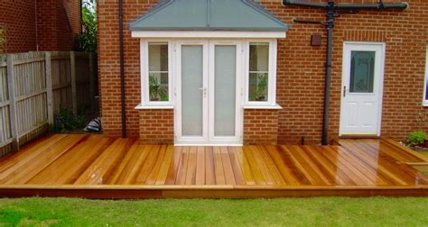 Cedar wood garden decking