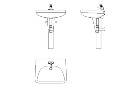 Lavabo Alzado Frontal y Lateral DWG - Descargar Bloques AutoCAD