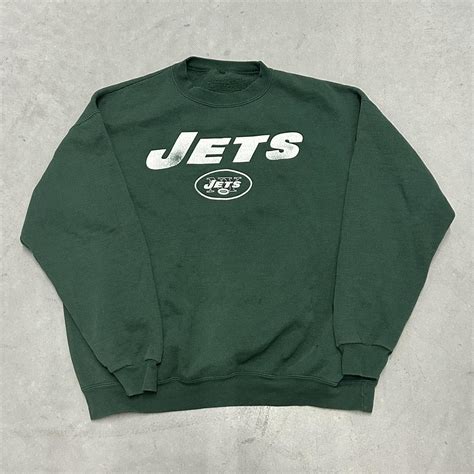 vintage 90s new york jets football crewneck size xl... - Depop