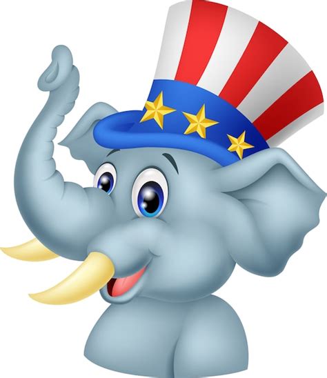 Premium Vector | Republican Elephant Cartoon Character