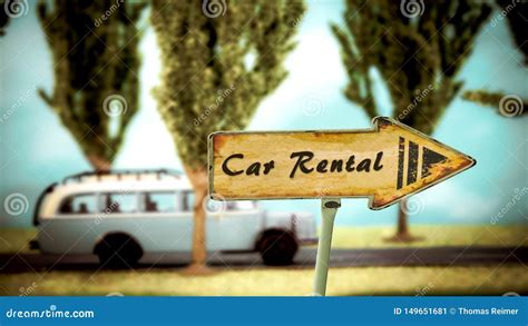 Street Sign Car Rental stock image. Image of vehicle - 149651681