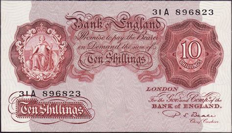 Great Britain 10 Shilling Note 1949 Britannia|World Banknotes & Coins ...