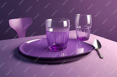 Premium Photo | Empty glass on dining table set