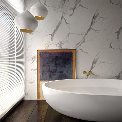 BB Nuance Calacatta Statuario Marble Shower Wall Boards | Room H2o