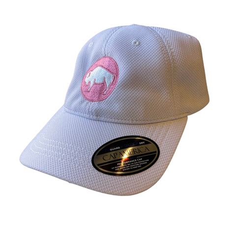 Briscoe White Cap with Pink Bison – Briscoe Museum Store