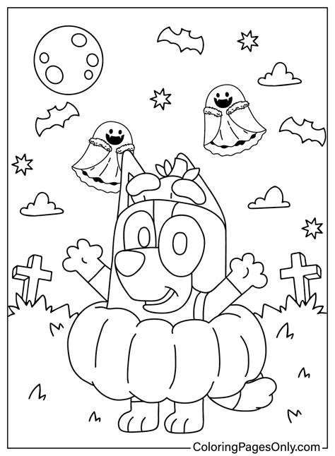 Bluey Halloween Picture to Color - Free Printable Coloring Pages