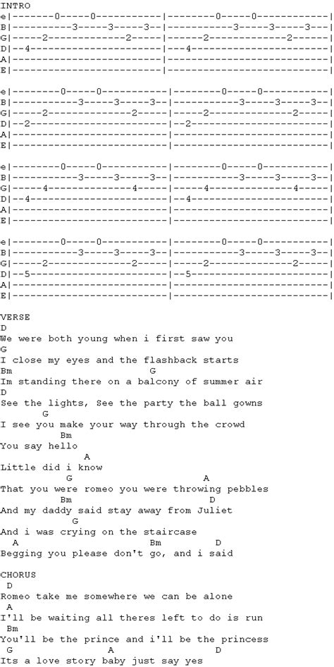 Love Story Taylor Swift Guitar Chords No Capo - FranciscoPetersen