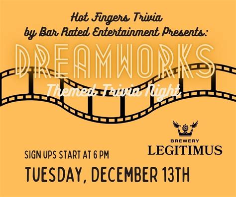 DreamWorks Themed Trivia — Brewery Legitimus