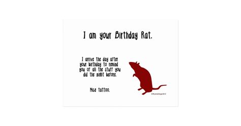 Funny Rat Birthday Card | Zazzle