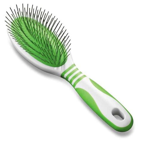 Dog Grooming Pin Brush Ergonomic Grip Handle White Green 2 Sizes To ...