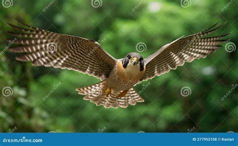 Aplomado Falcon Flying in the Forest with Big Wings Stock Illustration - Illustration of seabird ...