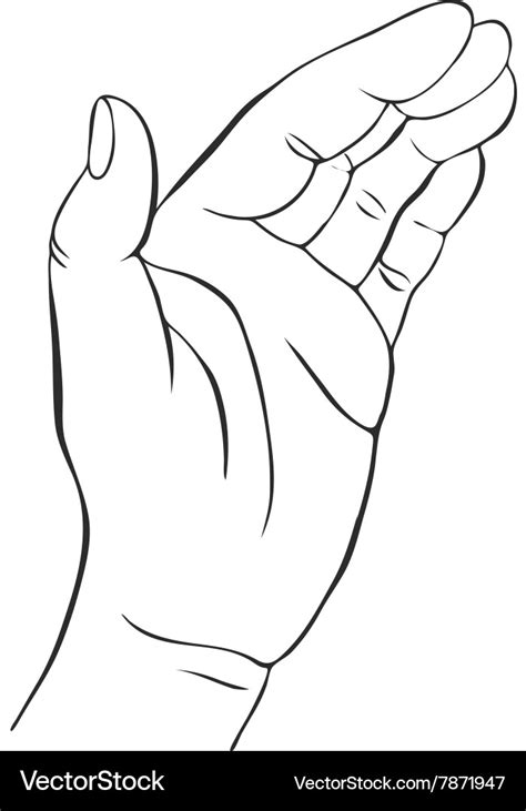 Hands with open palm Royalty Free Vector Image