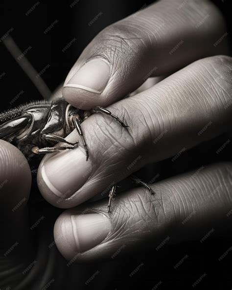 Premium AI Image | Conceptual Image Hand Pulling Away from Repulsive Insect