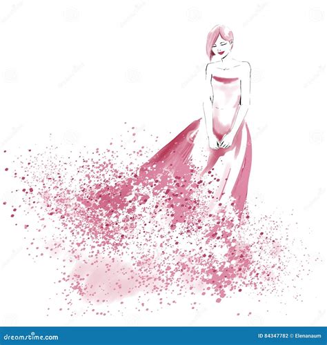 Watercolor Fashion Illustration With Beautiful Girl | CartoonDealer.com #84347782