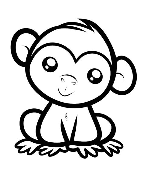 Mono (Animales) – Dibujos para Colorear e Imprimir Gratis